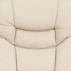 Poltrona reclinabile multiposizione e pouf curvo con base girevole in legno