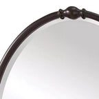 Specchio da Parete Ovale con Cornice in Bronzo Oliato