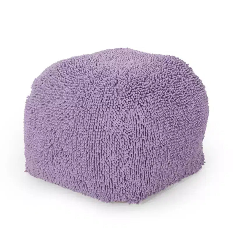 Pouf Ottomano Rotondo Moderno in ciniglia a microfibra