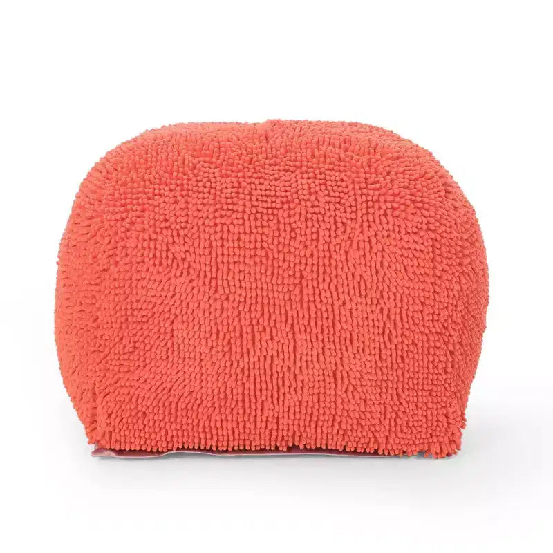 Pouf Ottomano Rotondo Moderno in ciniglia a microfibra