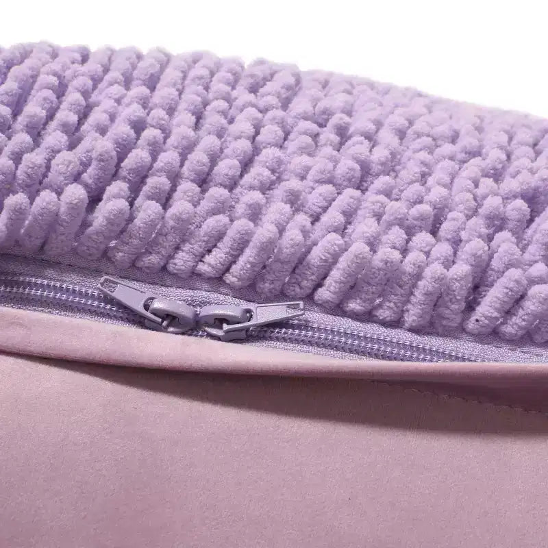Pouf Ottomano Rotondo Moderno in ciniglia a microfibra