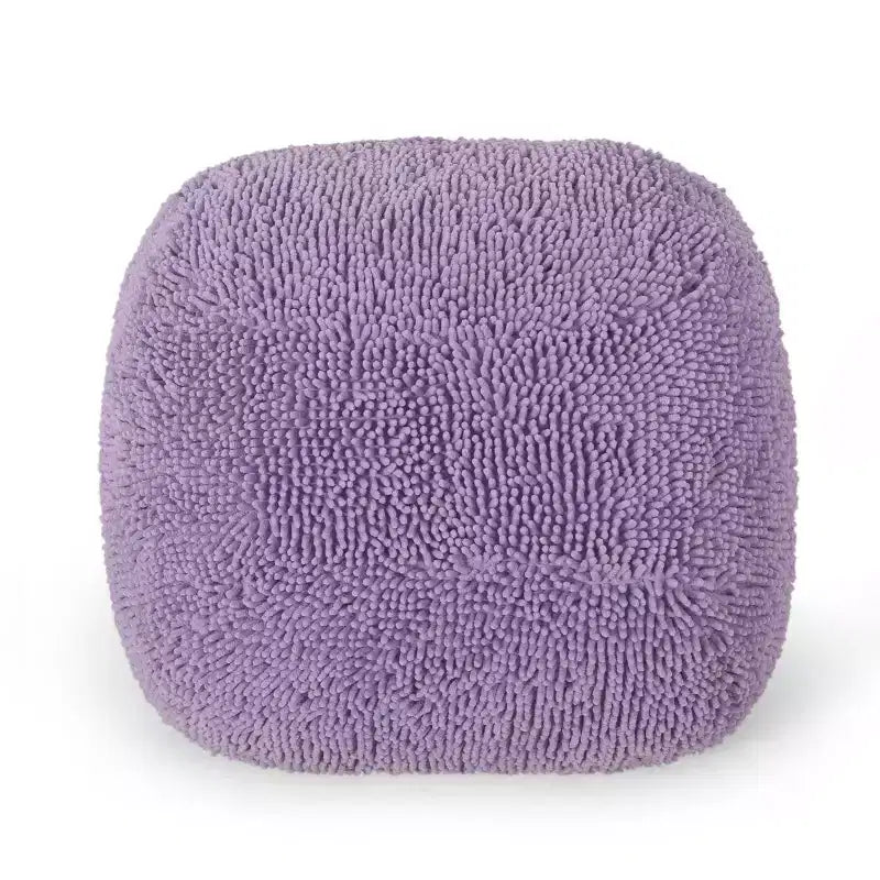 Pouf Ottomano Rotondo Moderno in ciniglia a microfibra