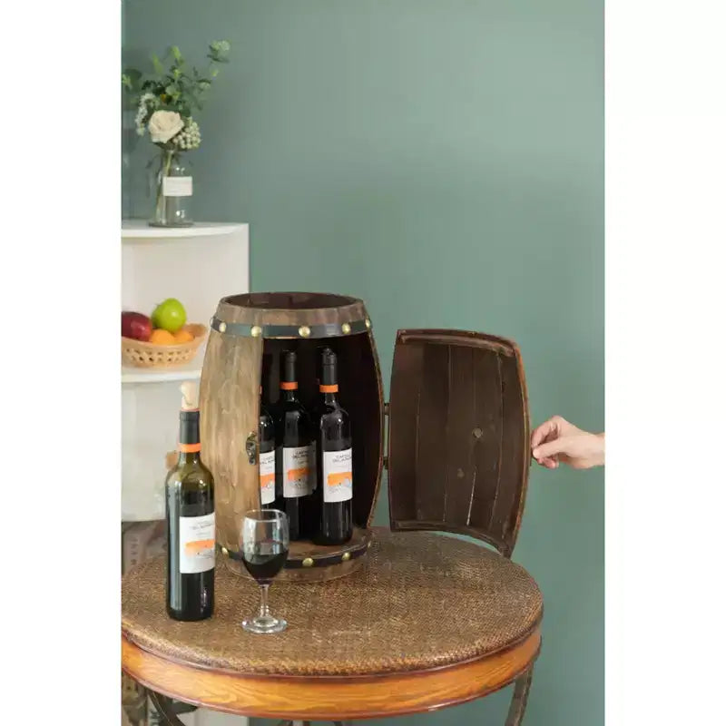 Portabottiglie da vino in legno a forma di botte