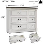 Cassettiera stile rustico a 6 cassetti con dettagli a colonna romana
